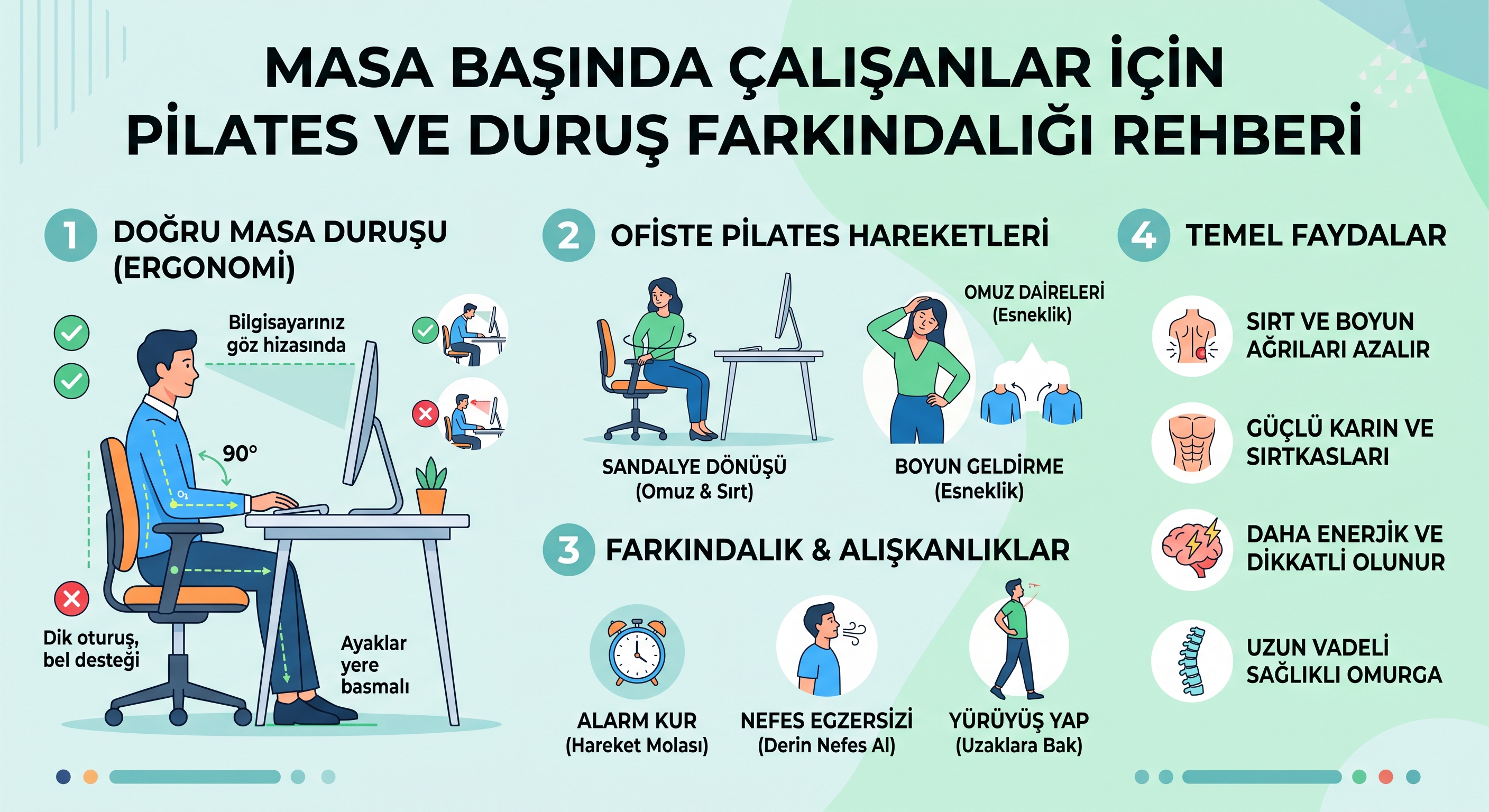 Masa Başında Çalışanlar İçin Pilates ve Duruş Farkındalığı Rehberi